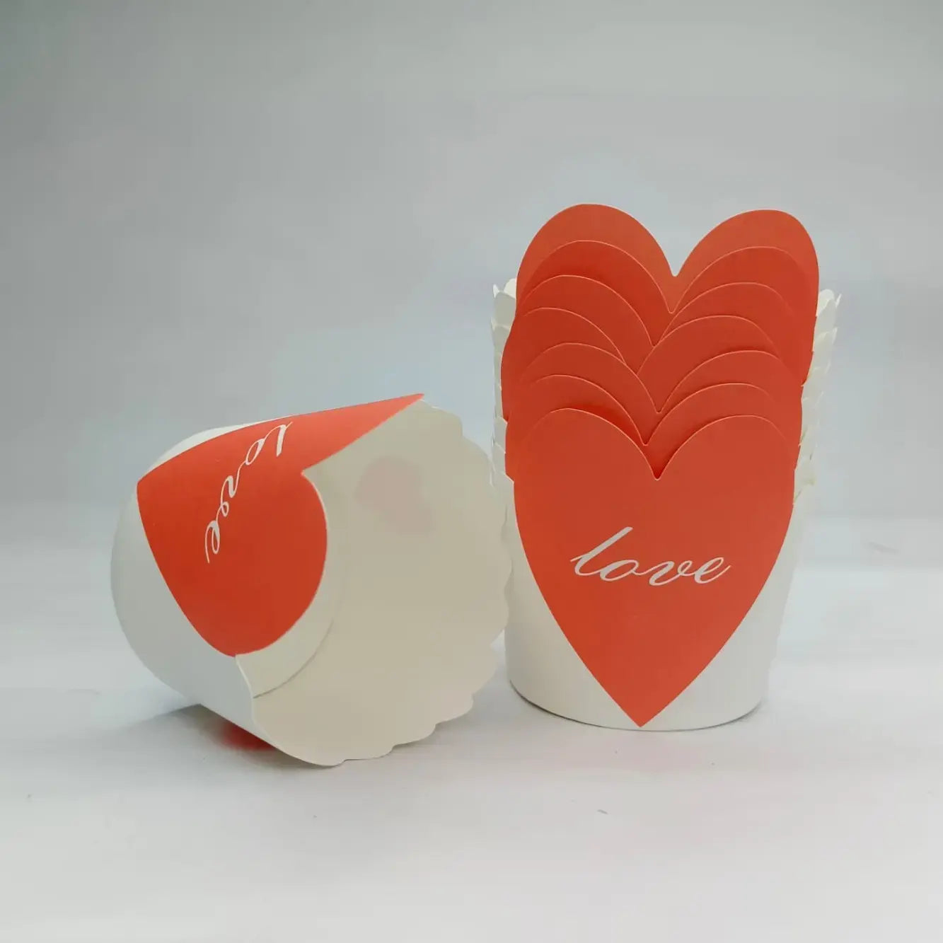 Heart Shape Muffin Cups 50pcs Pkt CL009