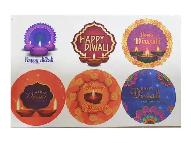 Diwali Jar Stickers – Festive Decorative Labels (No Design Choice) | TPR219