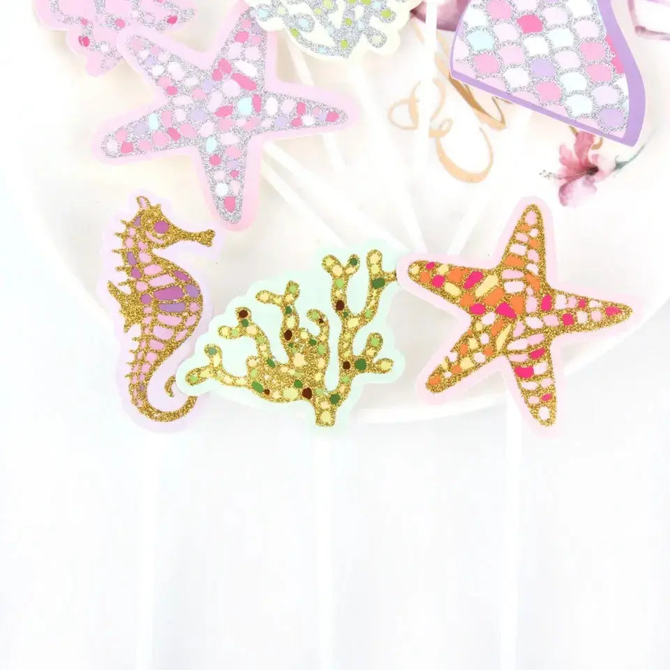 Mermaid Tail Theme Cake Toppers TPR101