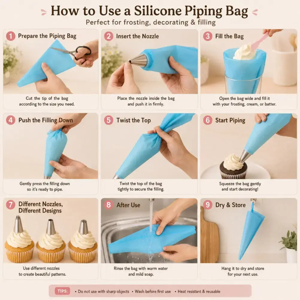 BT305 Small,Medium,Big Reusable Silicone Piping Bag