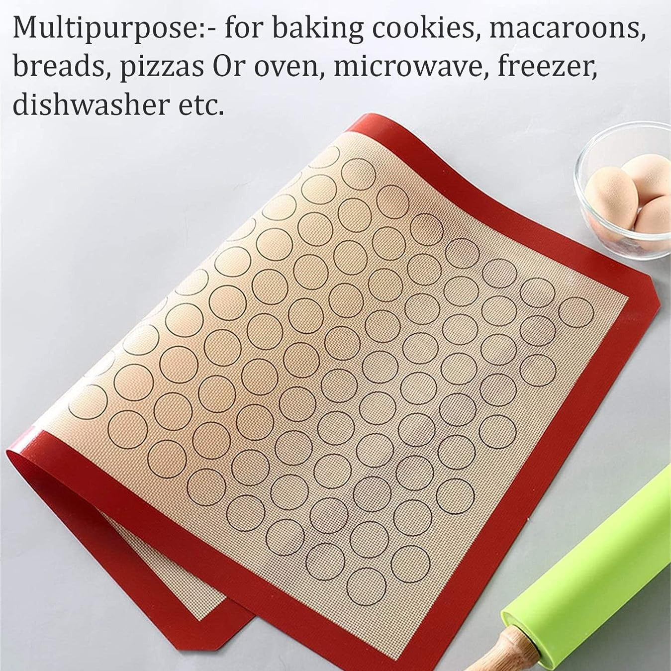40cm Macron Sheet Mat Silicone Non-Stick Cookies Baking Mats BT168-A