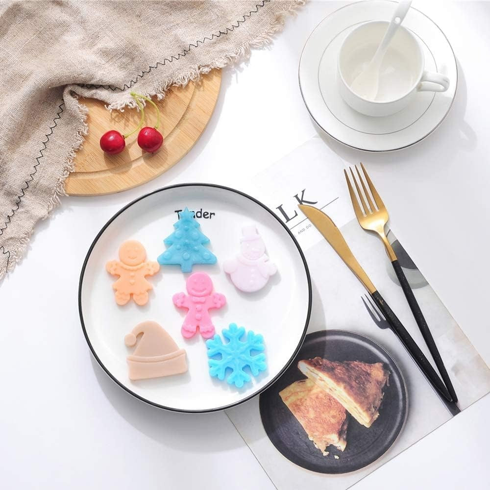 Christmas Chocolate Moulds Silicone Fondant Mold Xmas Tree Snowman, Snowflake , Gingerbread CM232