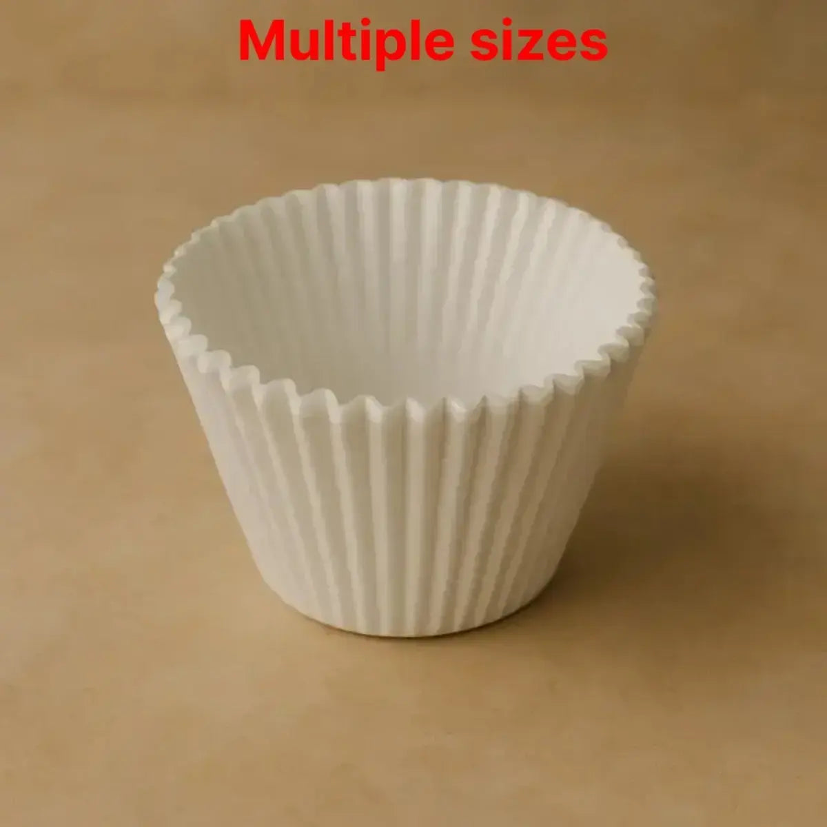 CL026 Multiple Sizes  – White Cupcake Liners | Plain Baking Cups (1 Packet = 100 Pieces)