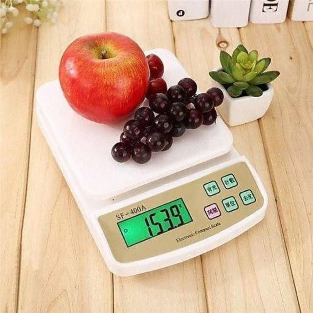 SF400a Weighing Scale in use, demonstrating accurate ingredient measurement for baking and cooking.