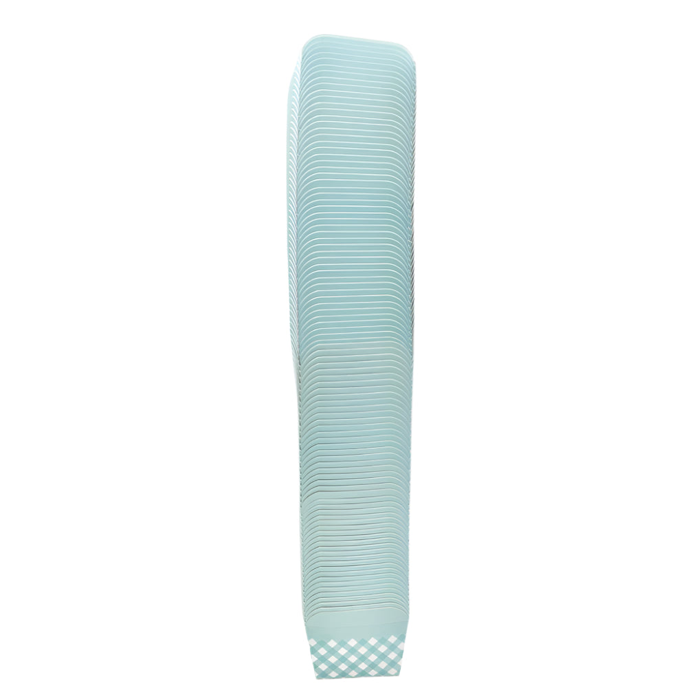 Small Cyan Checks Pattern Paper Muffin Cups – 100-Piece Pack displayed with all pieces in view.