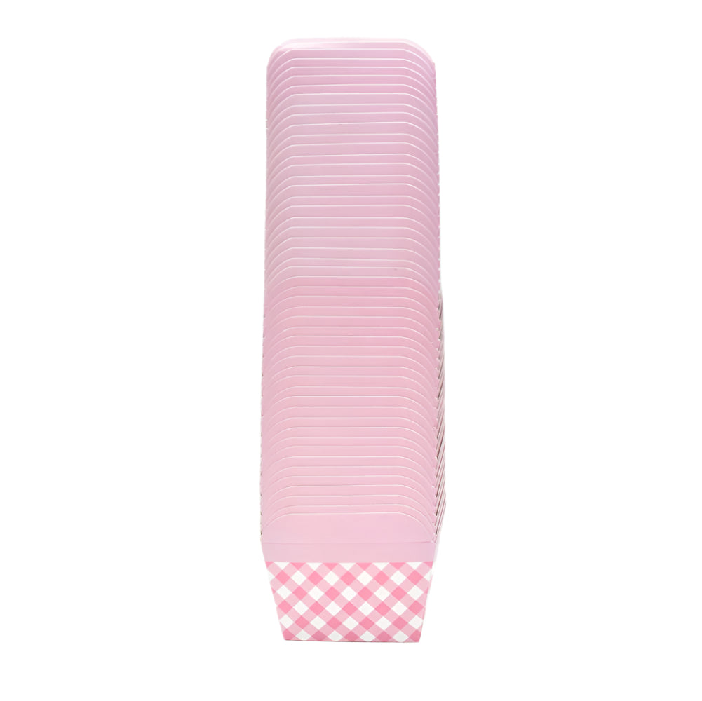 Small Pink Checks Pattern Paper Muffin Cups – 100-Piece Pack displayed with all pieces in view.