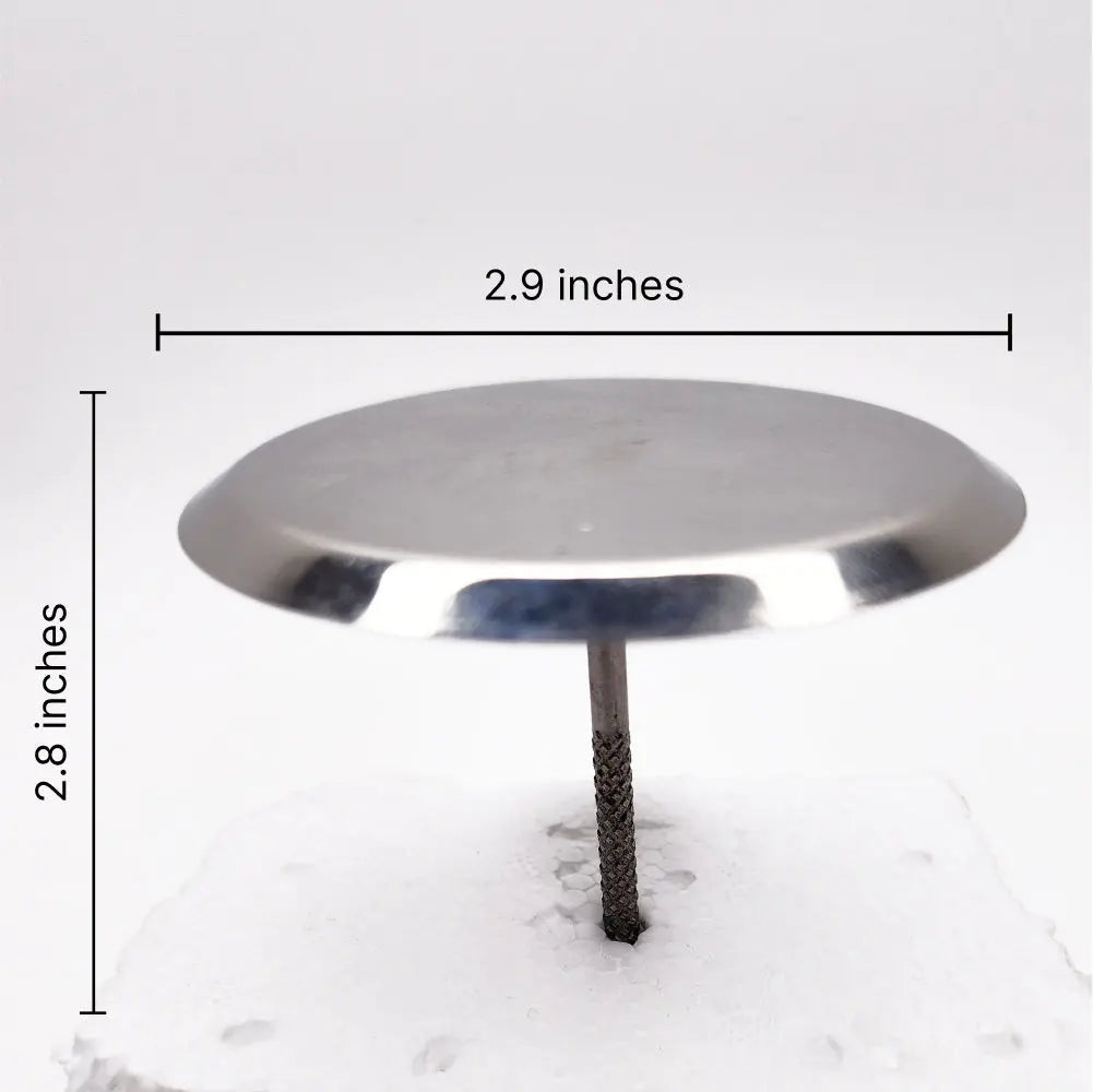 Measurements of the Steel Rose Nail shown on a white background for precise size reference.