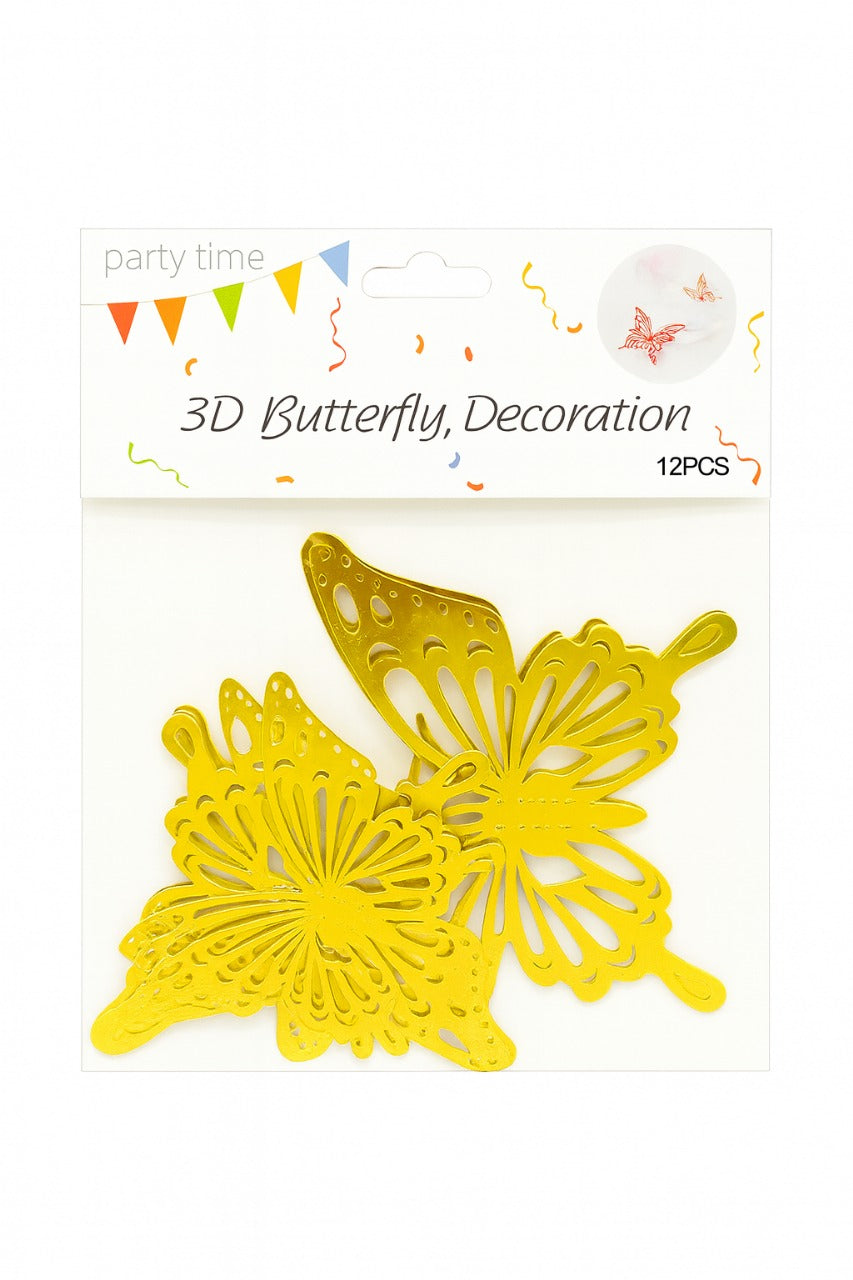 3D Butterfly Cake Decoration – Gold & Silver Party & Home Decor | TPR217