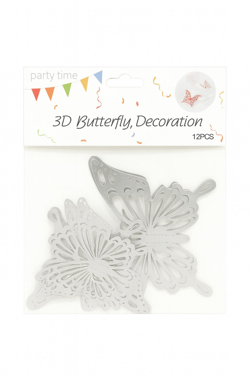 3D Butterfly Cake Decoration – Gold & Silver Party & Home Decor | TPR217
