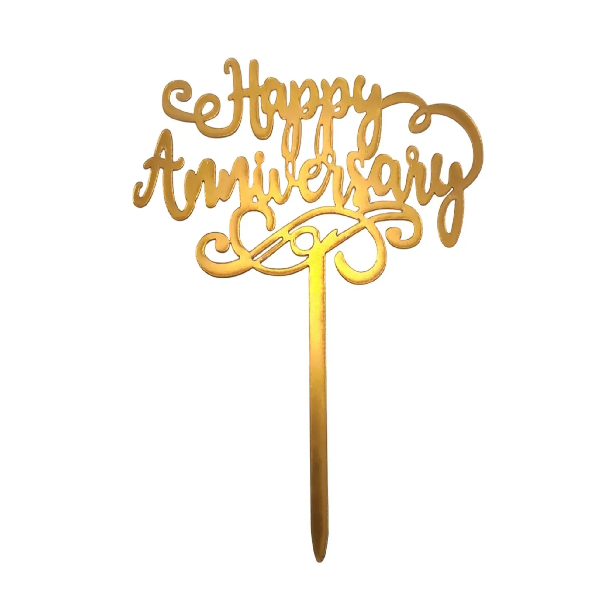 Golden Acrylic Happy Birthday Cake Topper (Design 17) TPR118