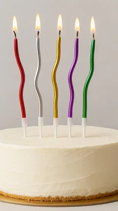 Multicolor Twisted Birthday Candles – Party Cake Decoration CD004