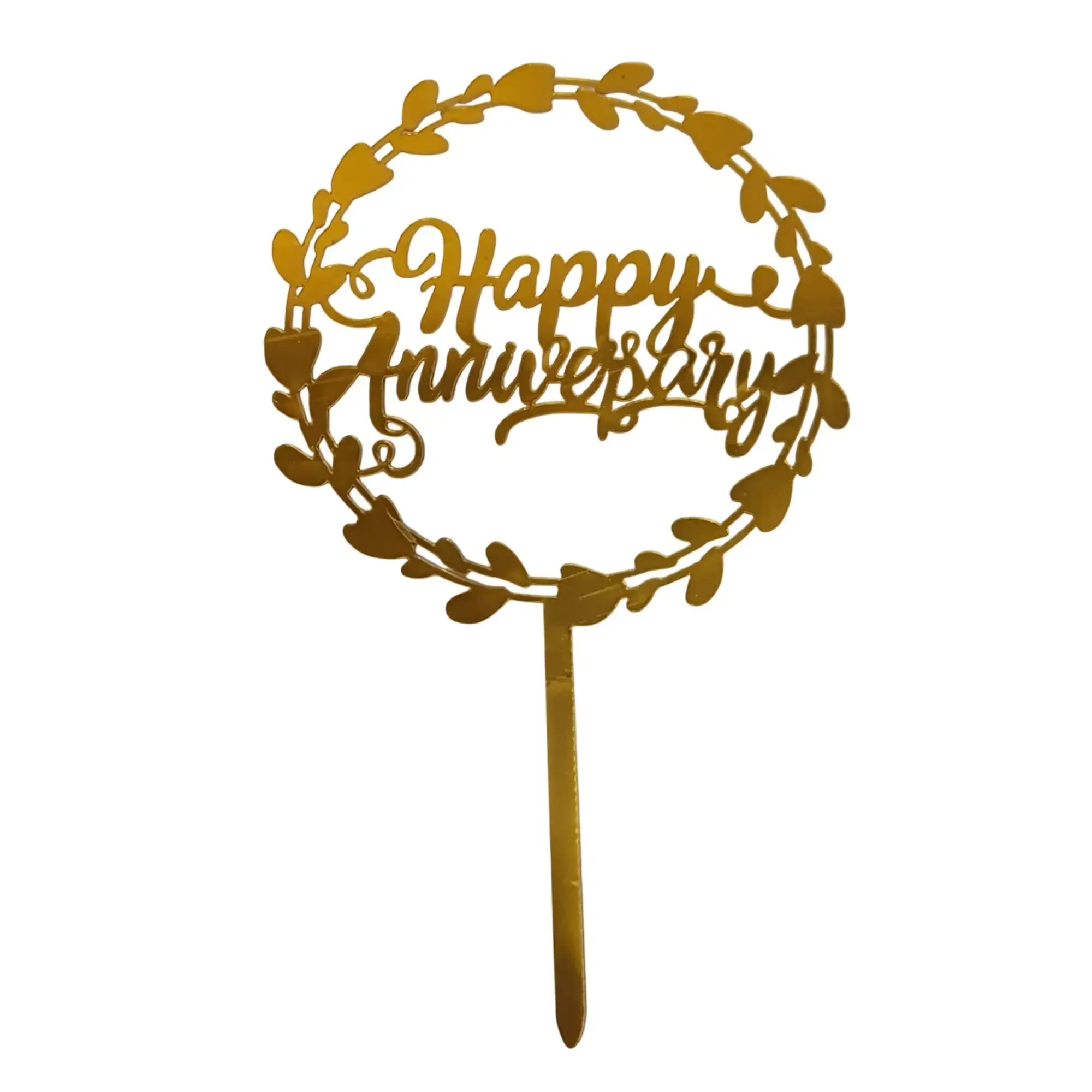 Golden Acrylic Happy Birthday Cake Topper (Design 17) TPR118