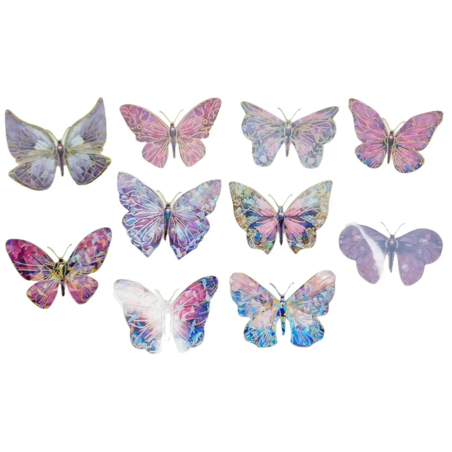 Shiny Pink Butterfly Cake Topper (10-piece packet)  TPR124