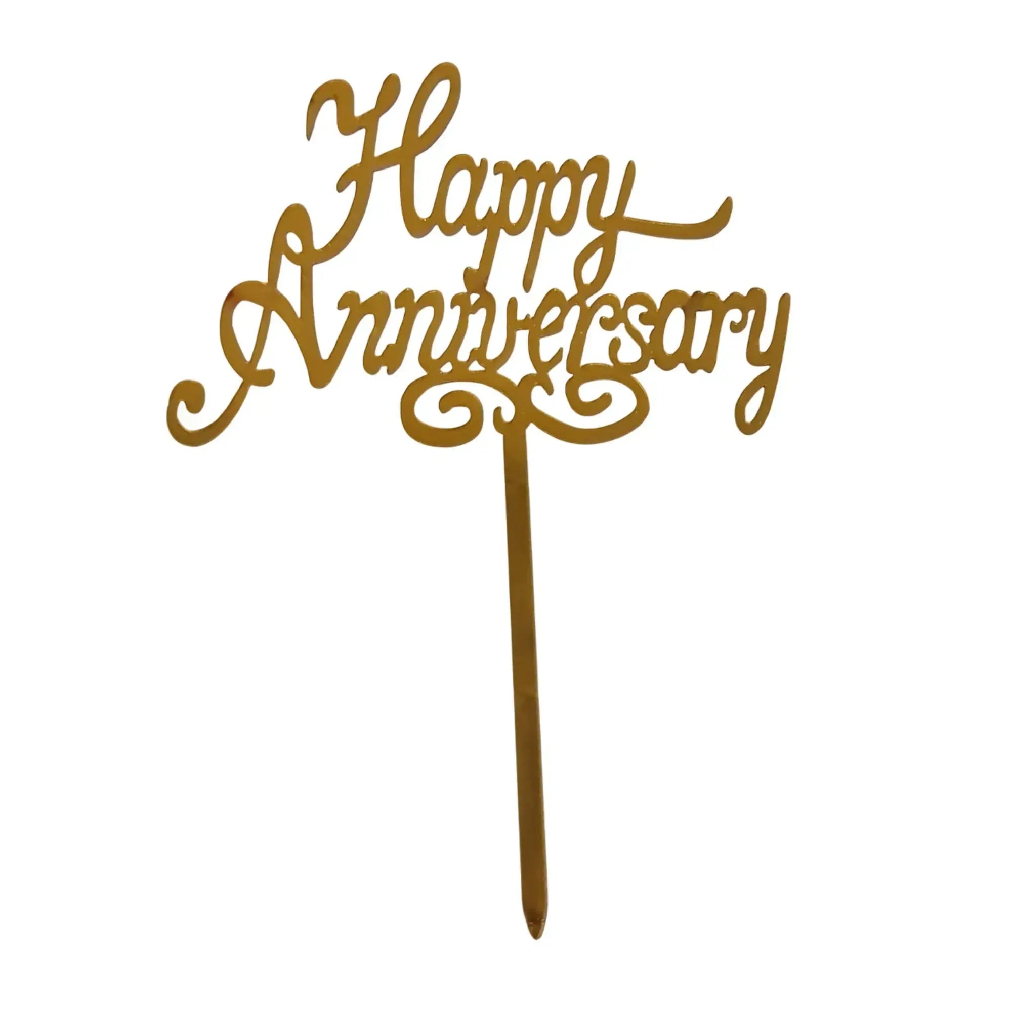 Golden Acrylic Happy Birthday Cake Topper (Design 17) TPR118