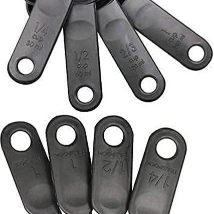 Plastic Measuring Spoon and Cup Set, 8-Pieces black BT243
