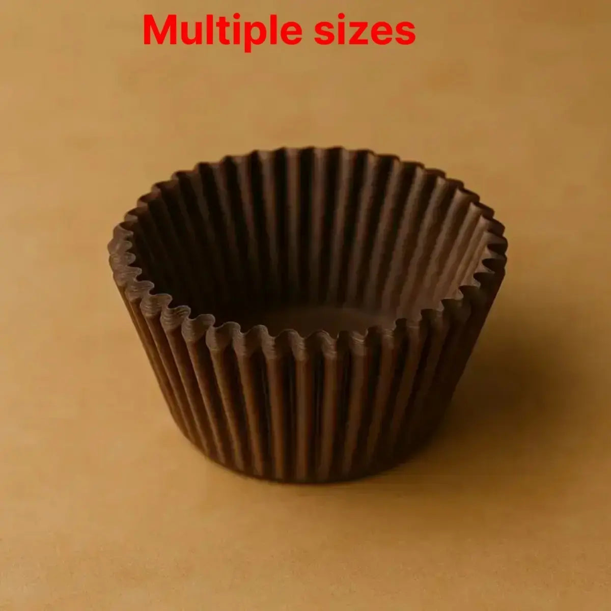 CL029 Multiple Sizes – Brown Cupcake Liners | Plain Mini Baking Cups ( 6 CM 1 Packet = 200 Pieces)