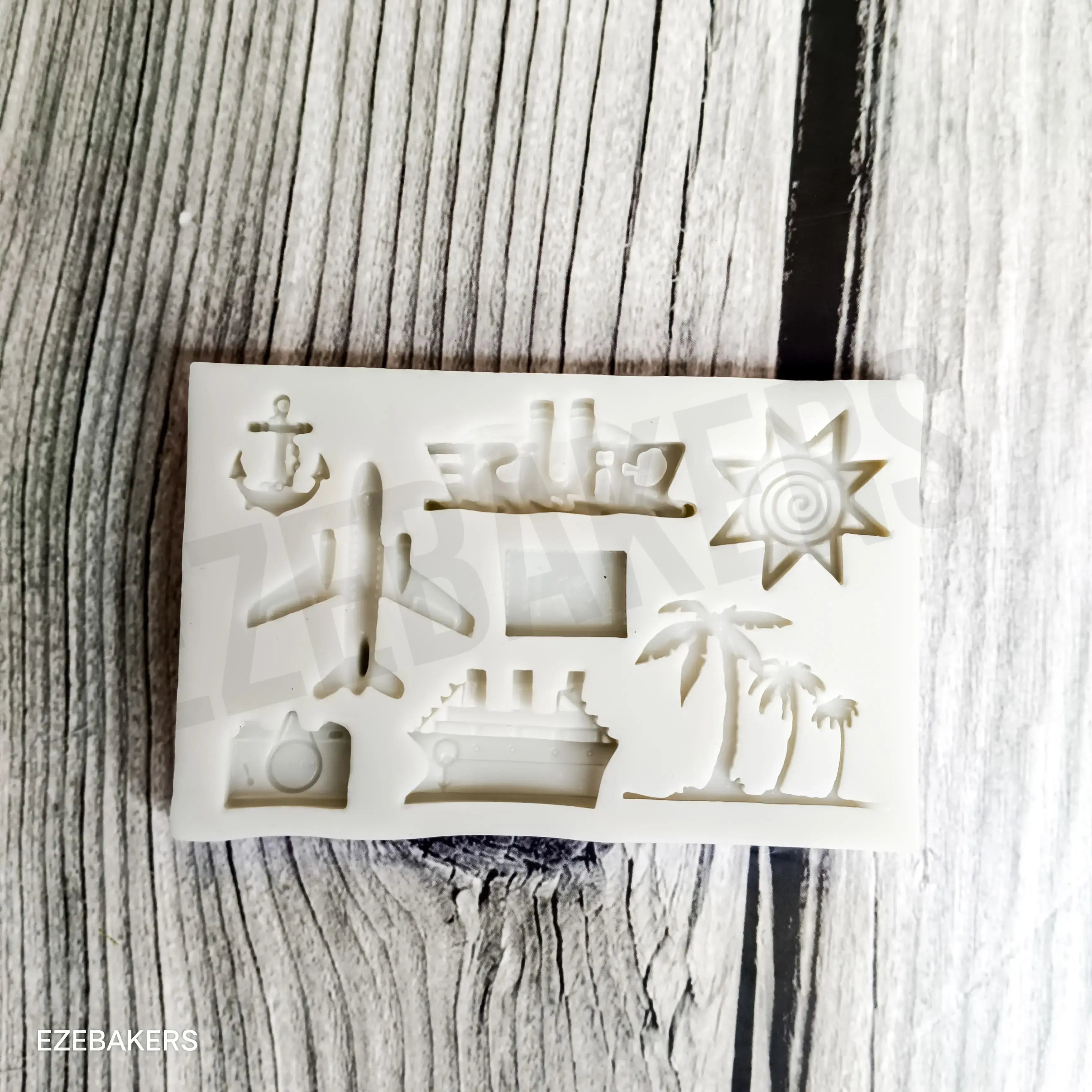 Summer Seaside Vacation fondant Silicone Mould FM122
