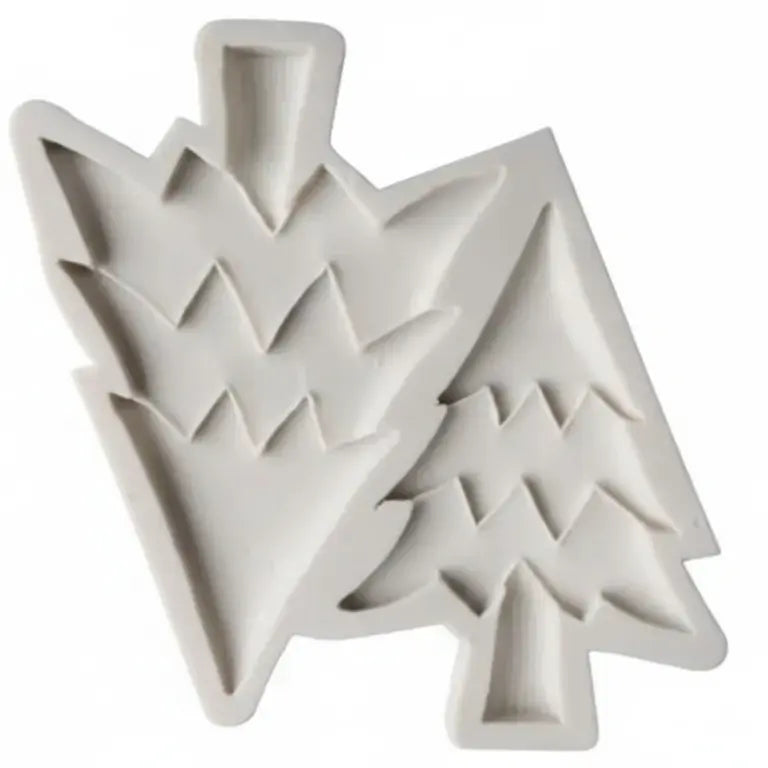 2-Cavity Abstract Geometric Christmas Tree Silicone Mold – Modern Cake Decor | FM176