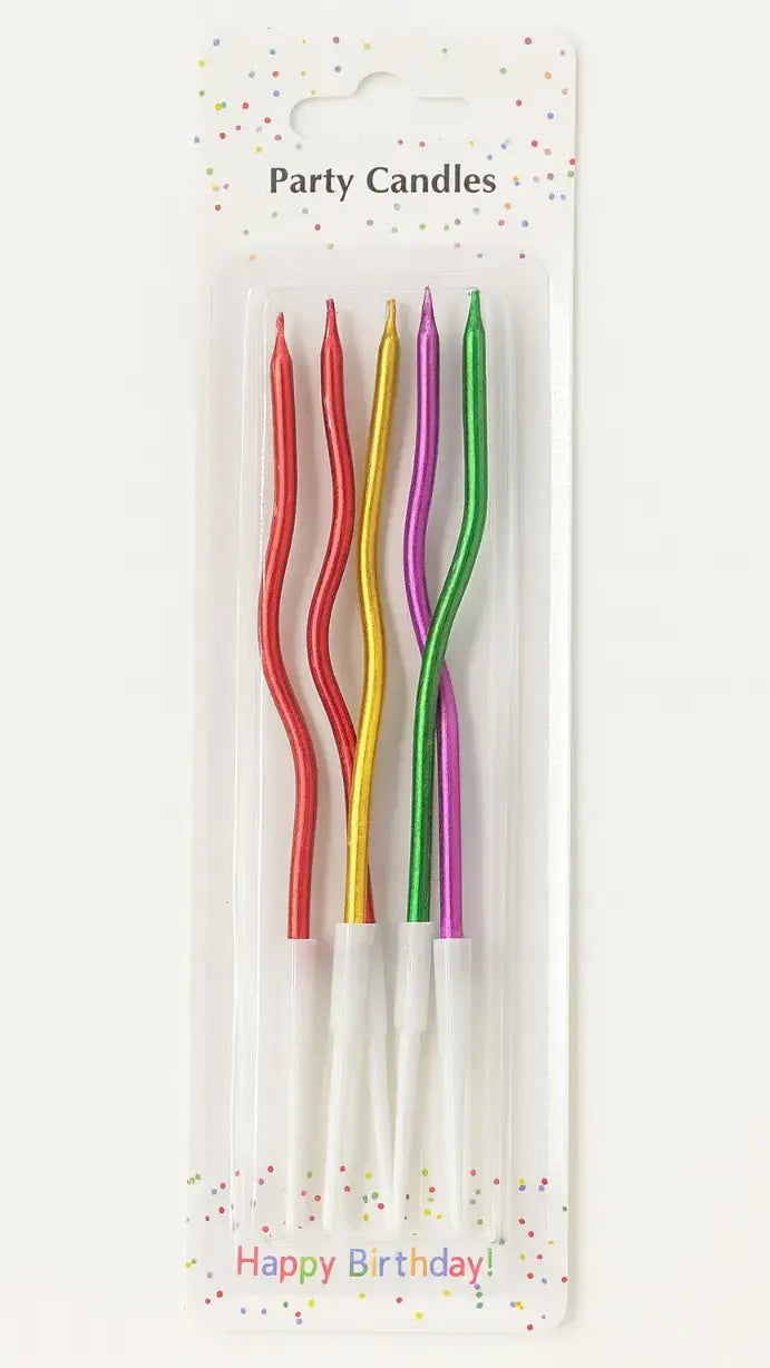 Multicolor Twisted Birthday Candles – Party Cake Decoration CD004