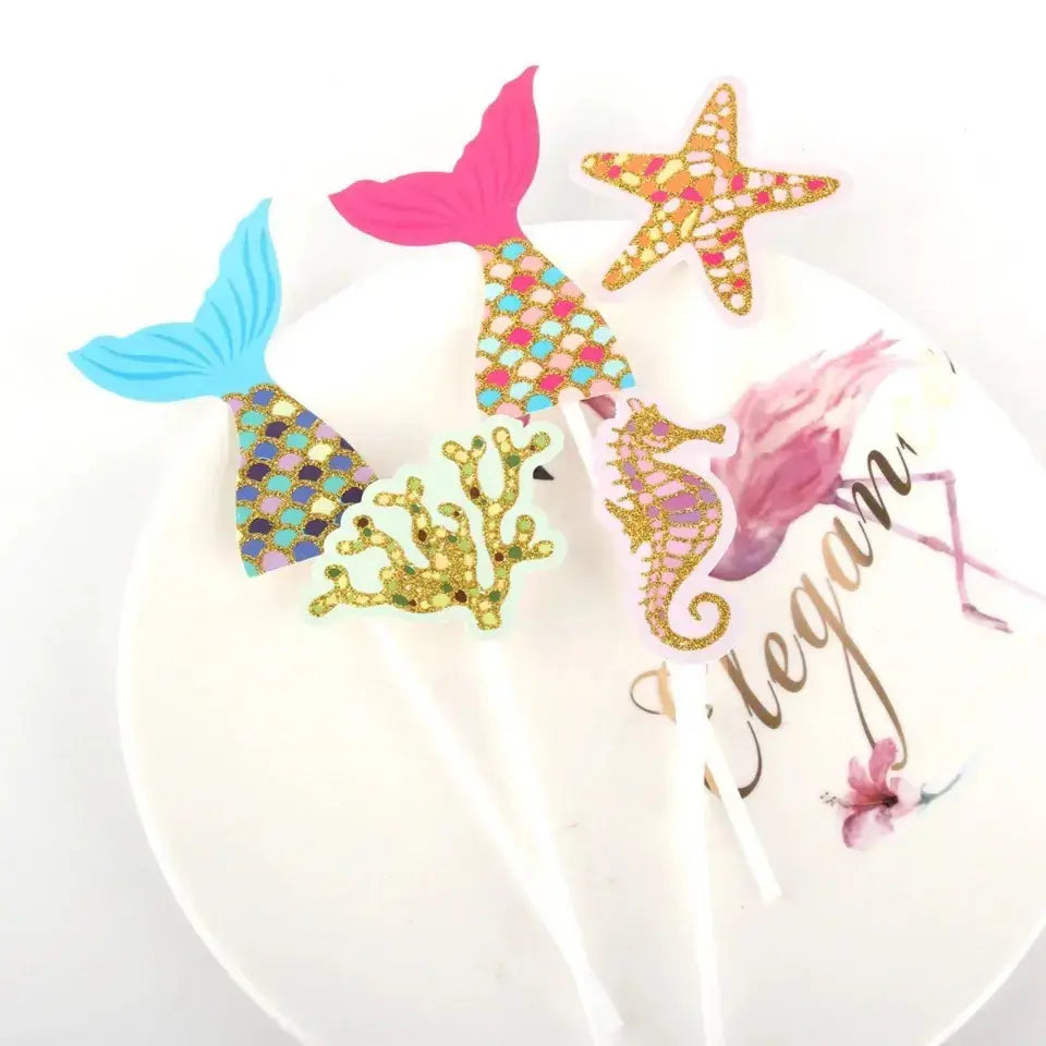 Mermaid Tail Theme Cake Toppers TPR101