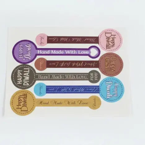 Long Diwali Jar Stickers – Festive Decorative Labels (No Design Choice) | TPR219