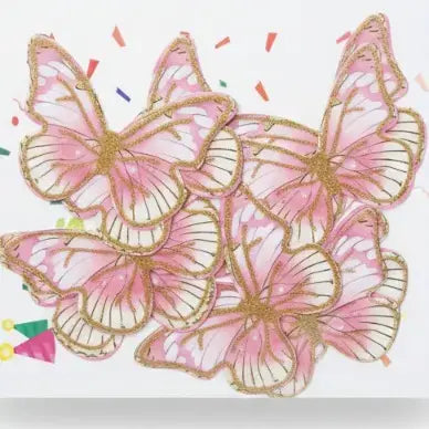 Cake Decoration: TPR233 3D Glitter Butterfly Toppers