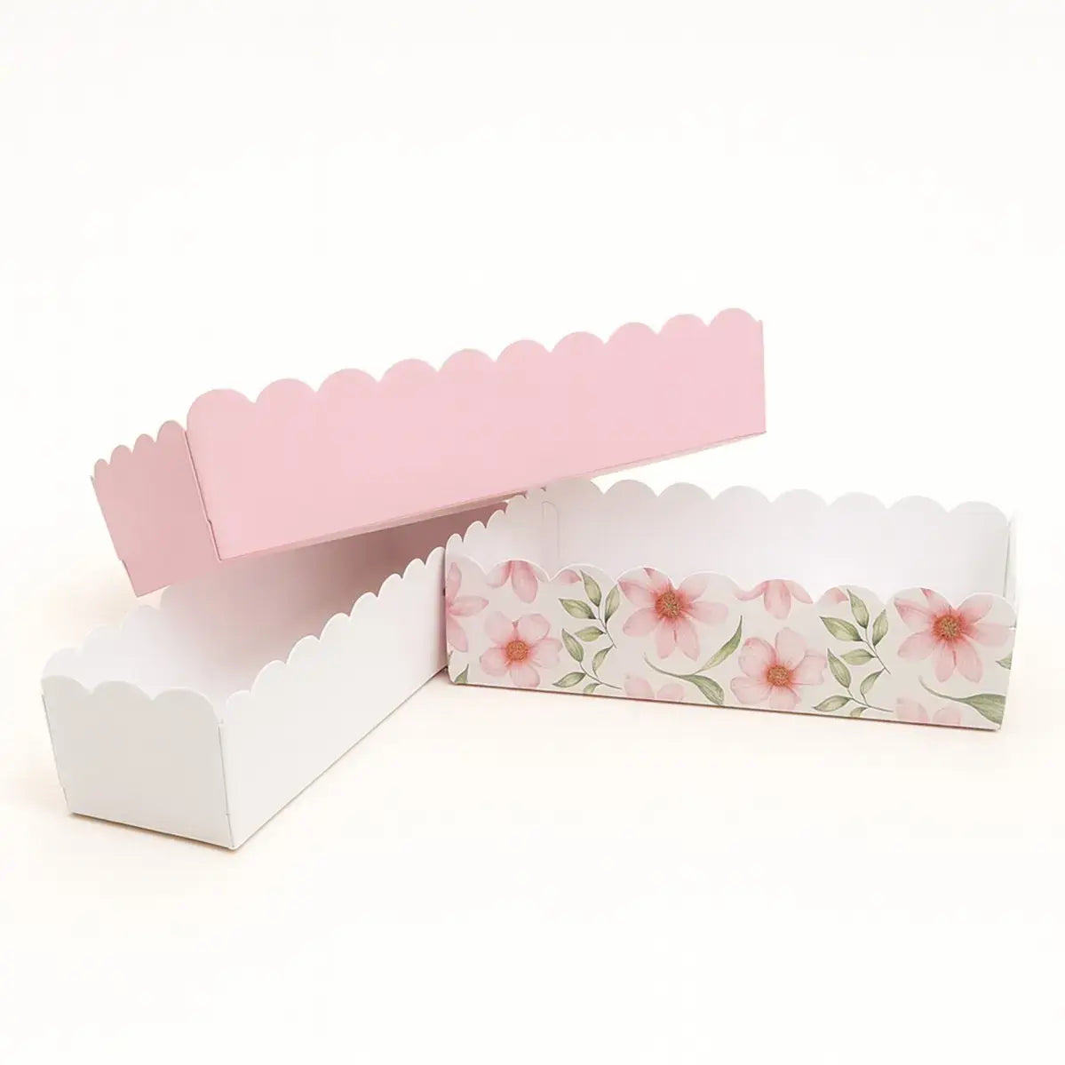 3-Piece Brownie – Rectangular Floral & Pastel Design With Lid 24×8×5  | CB036 | Pack Of 10