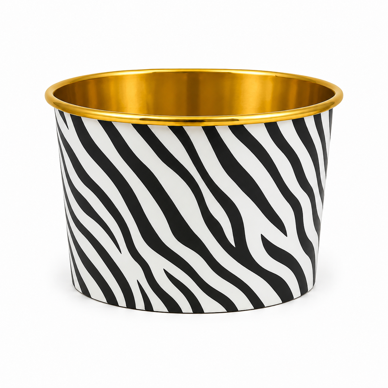 2603-13 CL055 Round Animal Print Gold Foil Paper Baking Cups with Lid – Cupcake & Muffin Cups Pack of 10