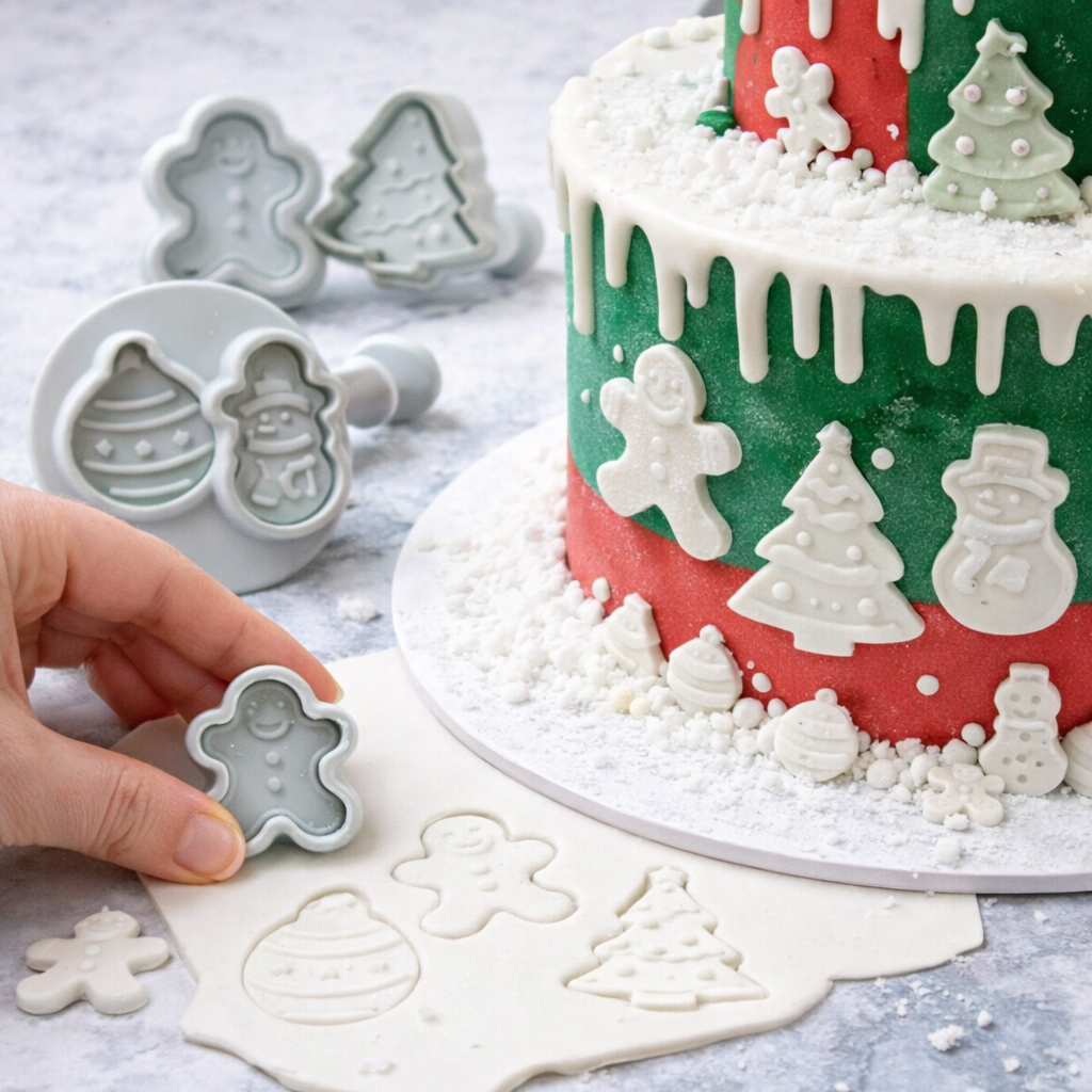 Christmas Themed Fondant & Cookie Cutter – Festive Shapes for Holiday Cake & Cookie Decorating | CT170