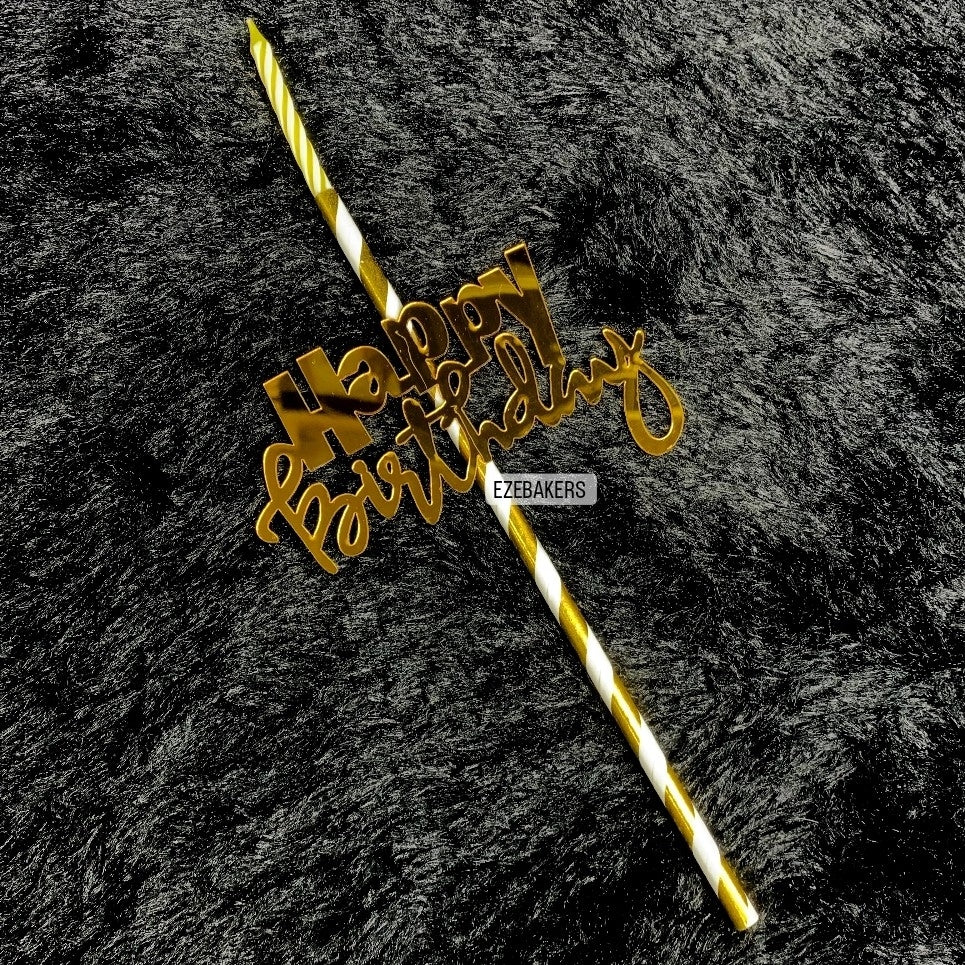 Happy Birthday Topper With Candle TPR044