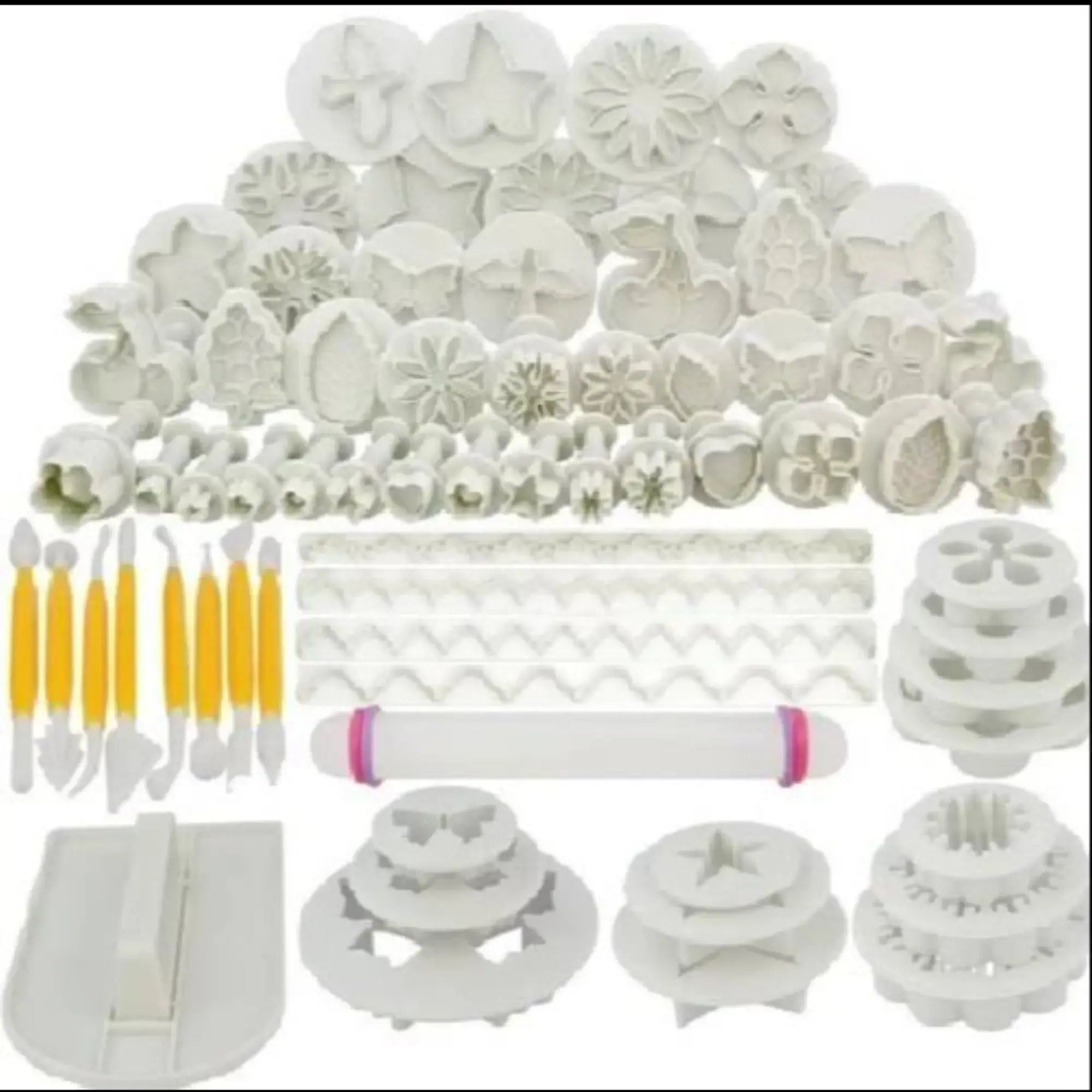 46-piece Fondant set - Includes Fondant Cutters, Rolling Pins and Other Tools CT131