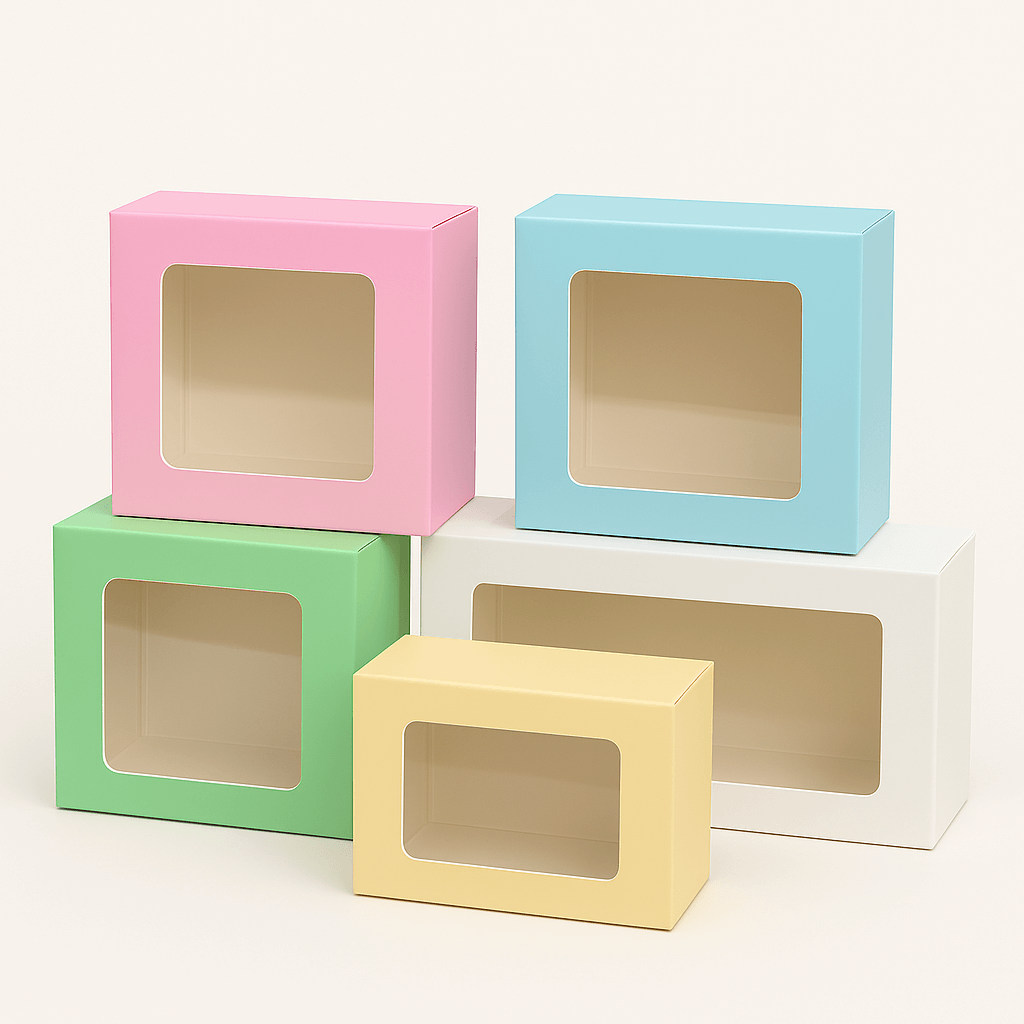 Brownie Box with Transparent Window – Kraft Paper Dessert Packaging | CB007