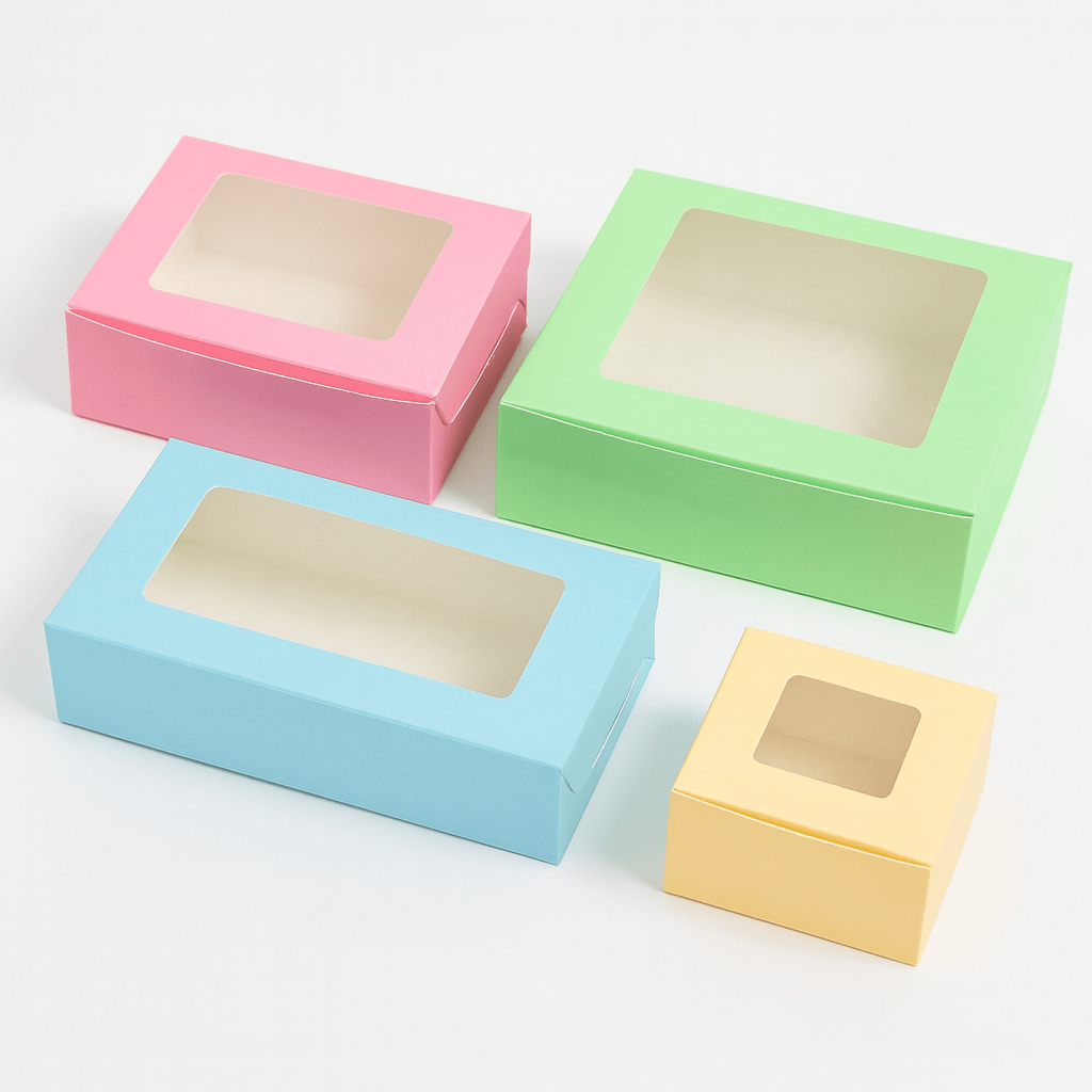 Brownie Box with Transparent Window – Kraft Paper Dessert Packaging | CB007
