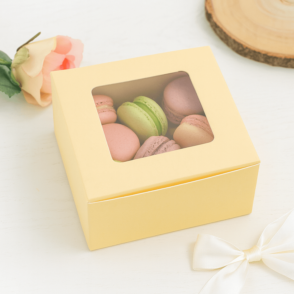 Brownie Box with Transparent Window – Kraft Paper Dessert Packaging | CB007