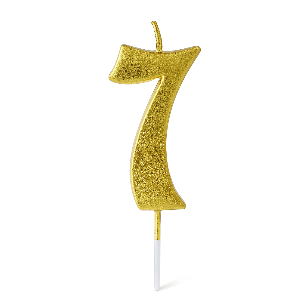 Golden Number Birthday Cake Candles – Elegant Metallic Party Cake Topper | CD003