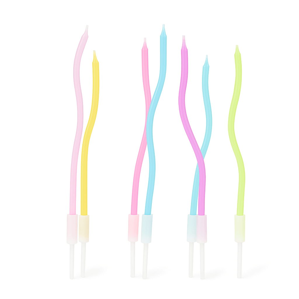 Multi-Color Twisted Birthday Cake Candle – Fun Party Cake Topper | CD005