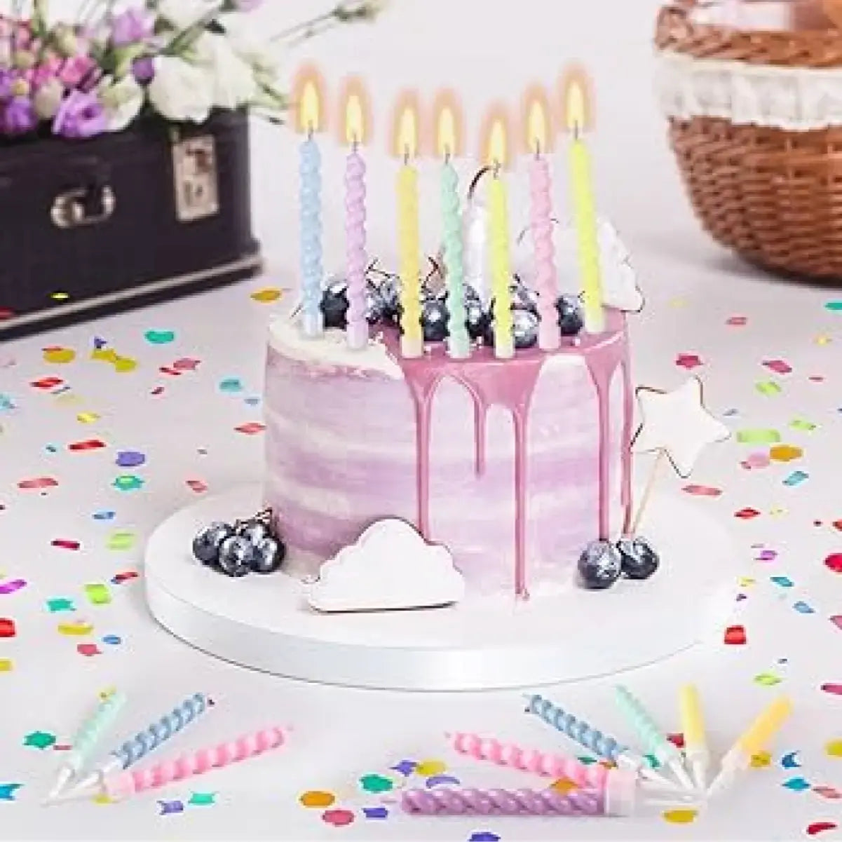 Spiral Birthday Cake Candles – Colorful Party Cake Topper | CD007