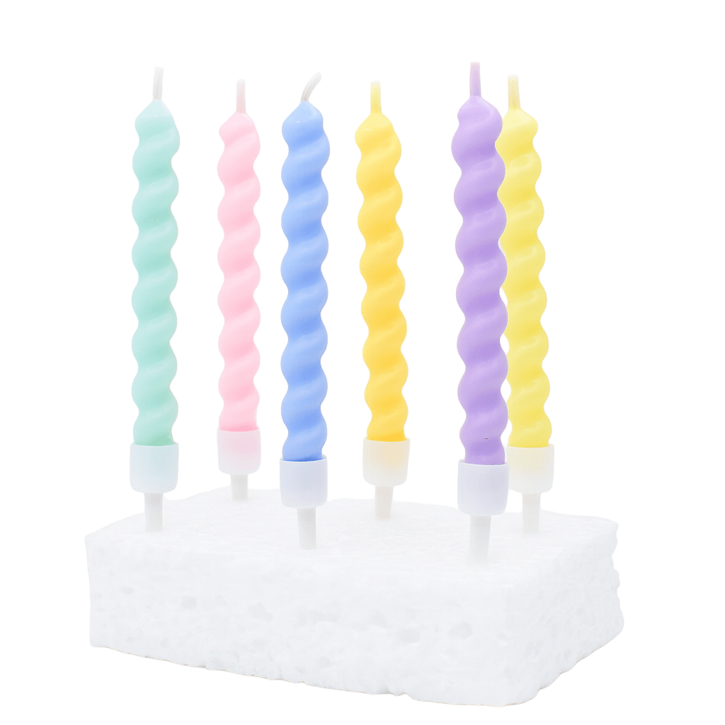 Spiral Birthday Cake Candles – Colorful Party Cake Topper | CD007