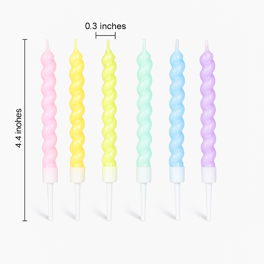 Spiral Birthday Cake Candles – Colorful Party Cake Topper | CD007