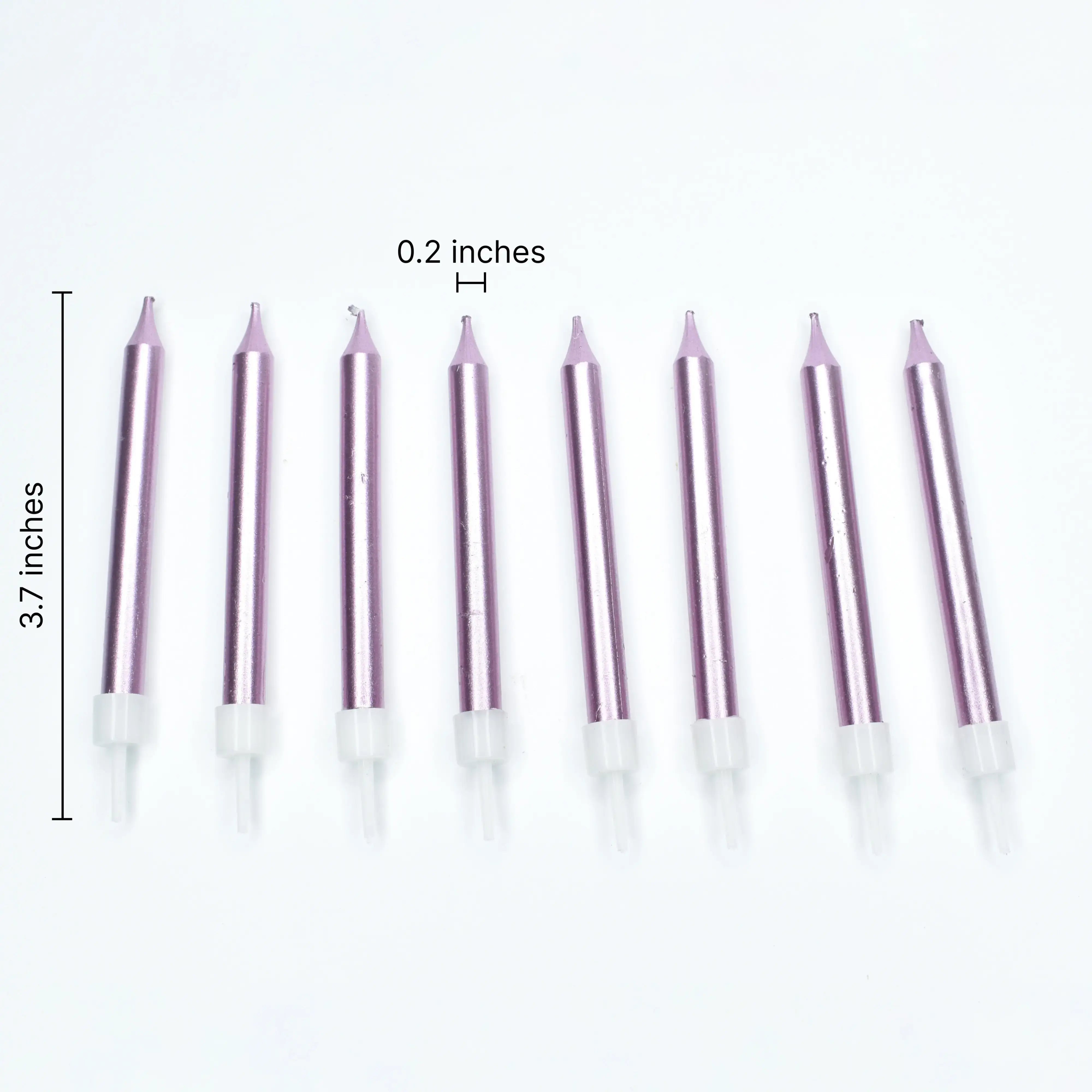 8-in-1 Purple Metallic Birthday Cake Candles – Elegant Party Cake Topper Set | CD009