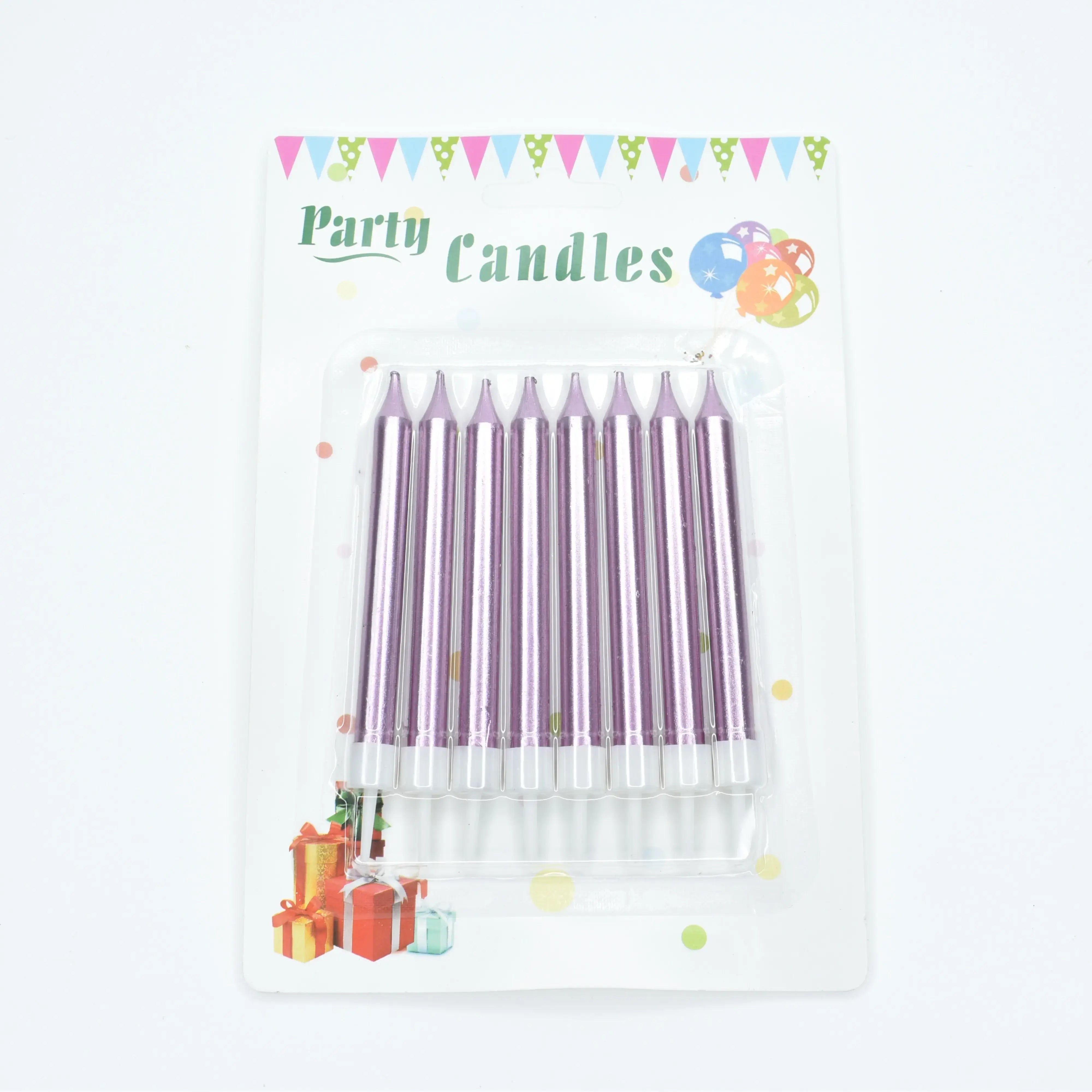 8-in-1 Purple Metallic Birthday Cake Candles – Elegant Party Cake Topper Set | CD009