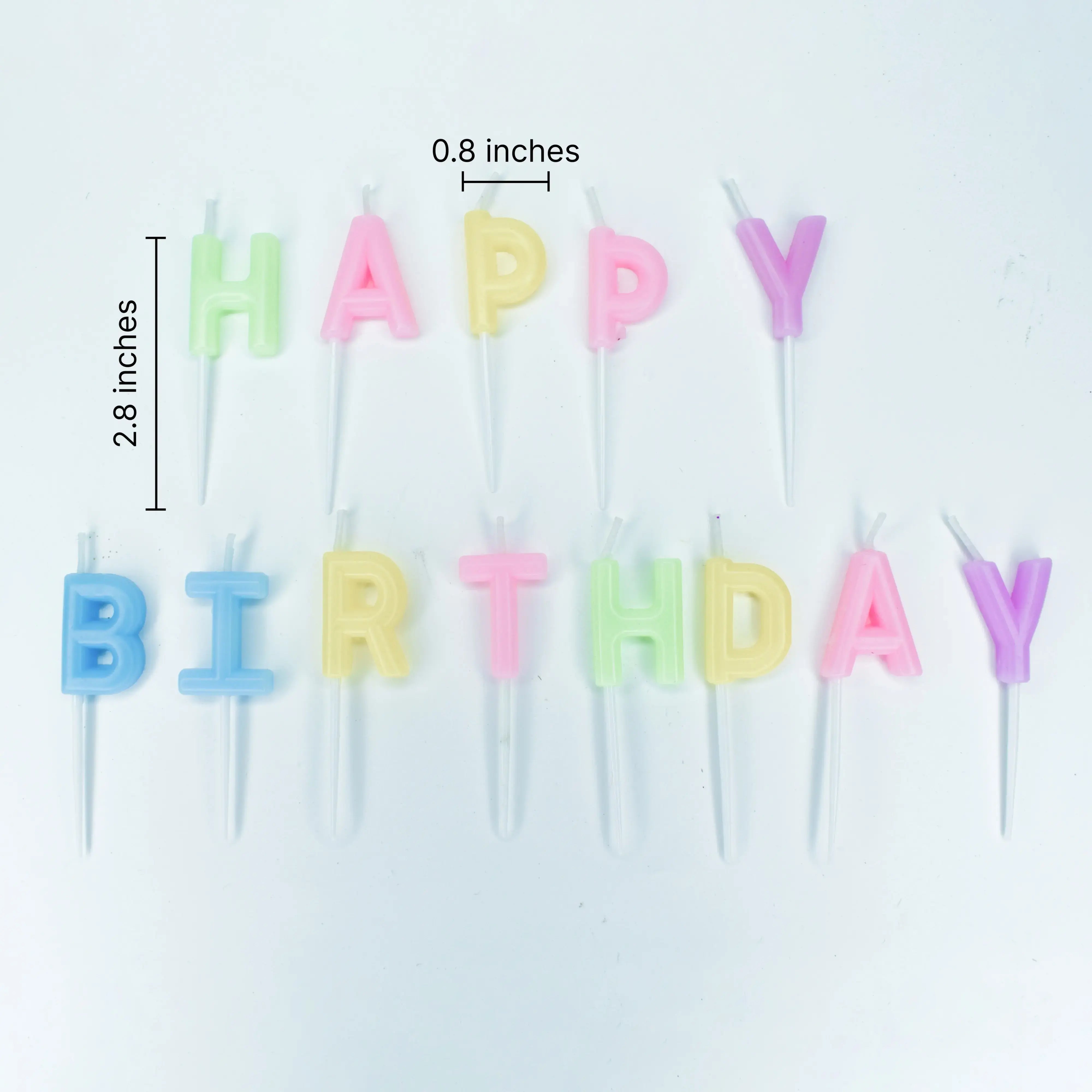 Colorful Alphabet Birthday Cake Candles – Fun Party Cake Topper Set | CD010
