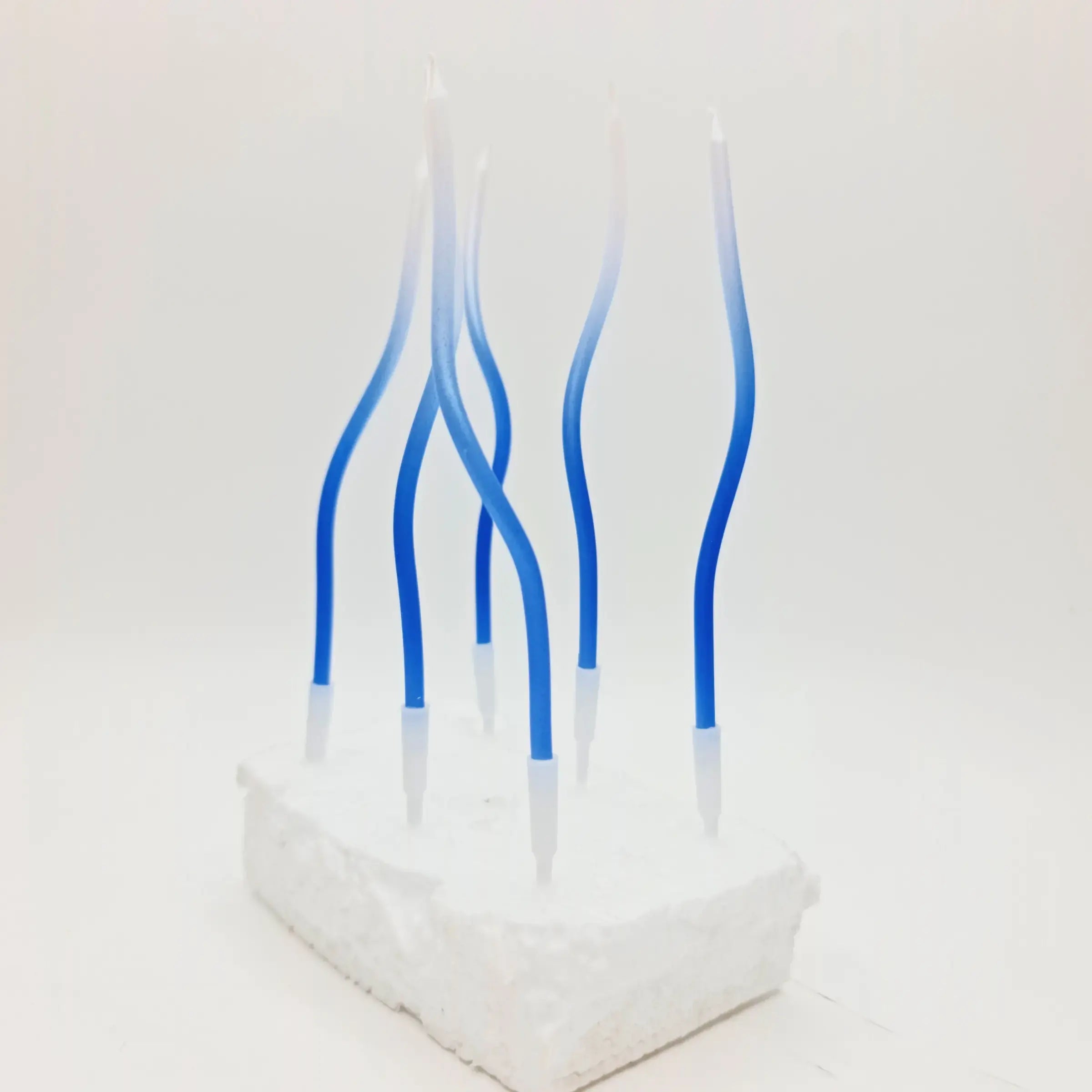 White & Blue Twisted Birthday Cake Candles – Fun Party Cake Topper | CD014
