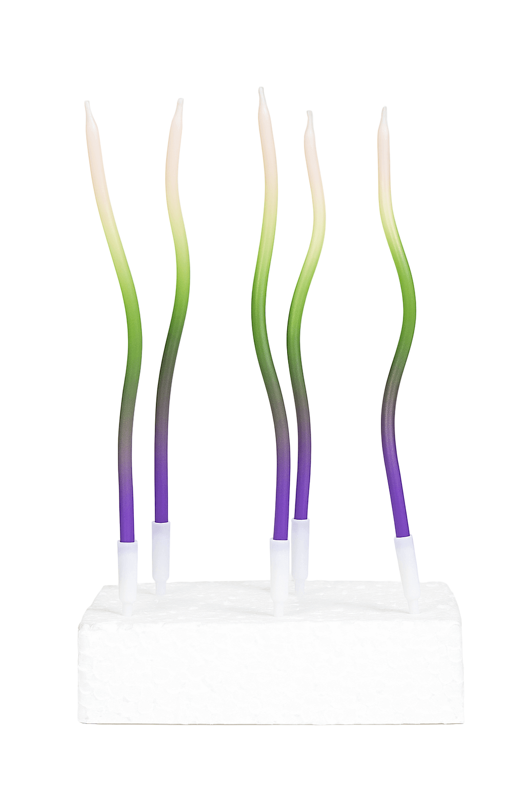 Purple & Green Mix Birthday Cake Candles – Colorful Party Cake Topper | CD015