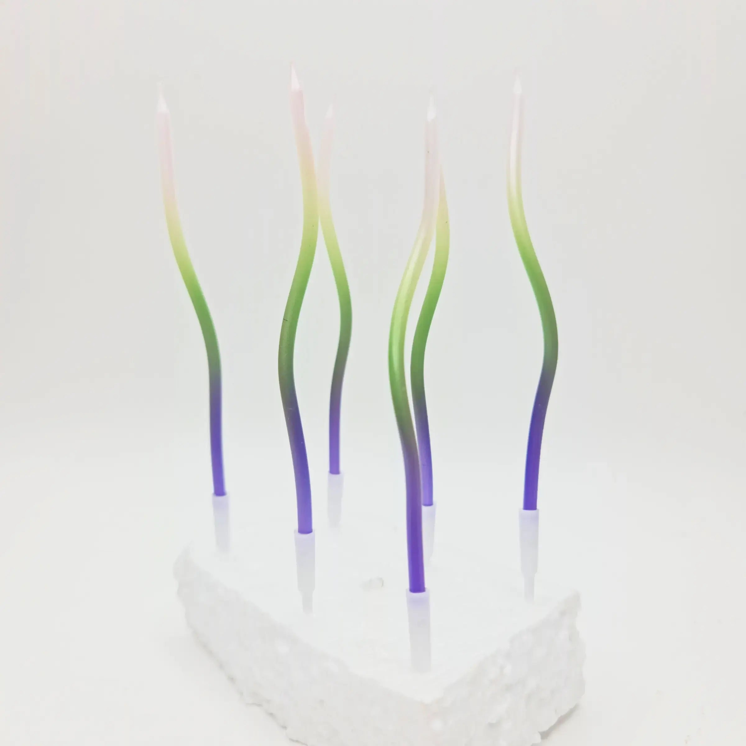 Purple & Green Mix Birthday Cake Candles – Colorful Party Cake Topper | CD015