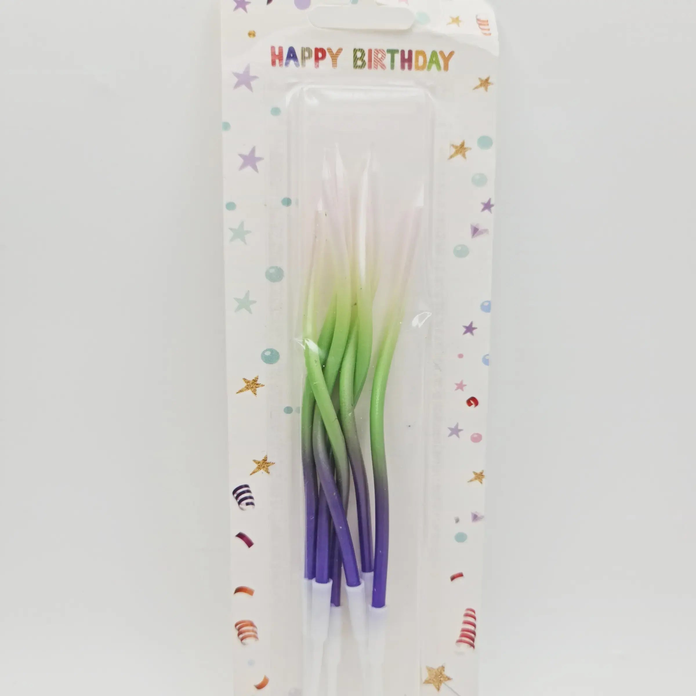 Purple & Green Mix Birthday Cake Candles – Colorful Party Cake Topper | CD015