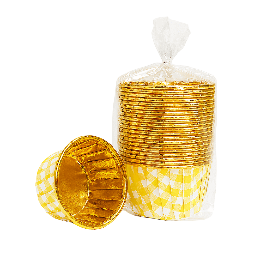 Golden Foil Bakeable Muffin Cups – 10-Piece Pack of Paper Baking Cups | CL030