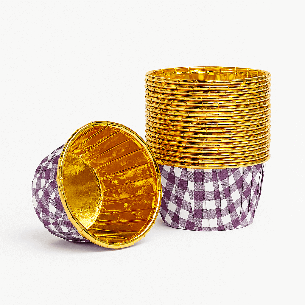 Golden Foil Bakeable Muffin Cups – 10-Piece Pack of Paper Baking Cups | CL030