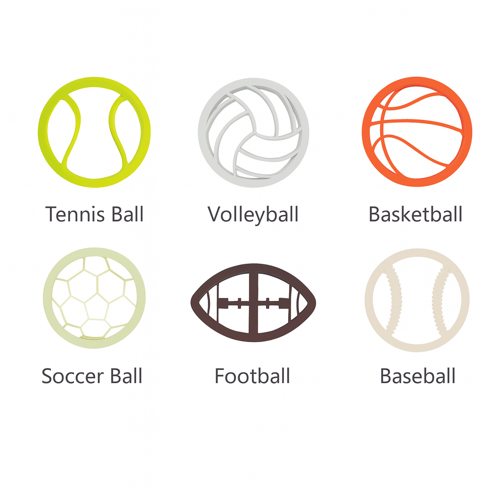Sports Ball Fondant & Cookie Cutter Set – 6 Pieces Baking Tools | CT031