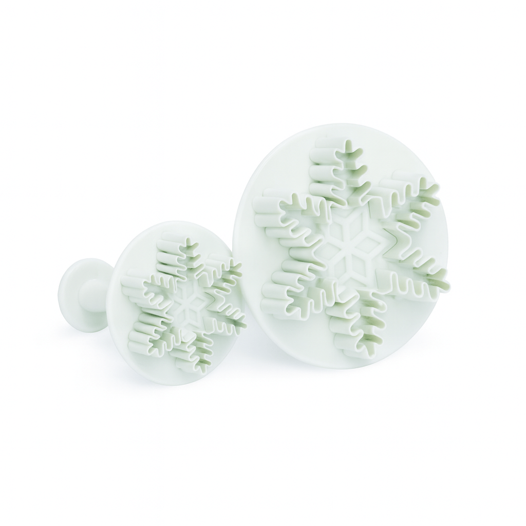 3-in-1 Snowflake Plunger Fondant & Cookie Cutter – Baking Decoration Tool | CT059